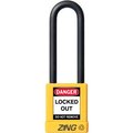 Zing ZING RecycLock Safety Padlock, Keyed Alike, 3" Shackle, 1-3/4" Body, Yellow, 7055 7055